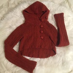 Anthropologie Cropped Sweater w/ Big Hood